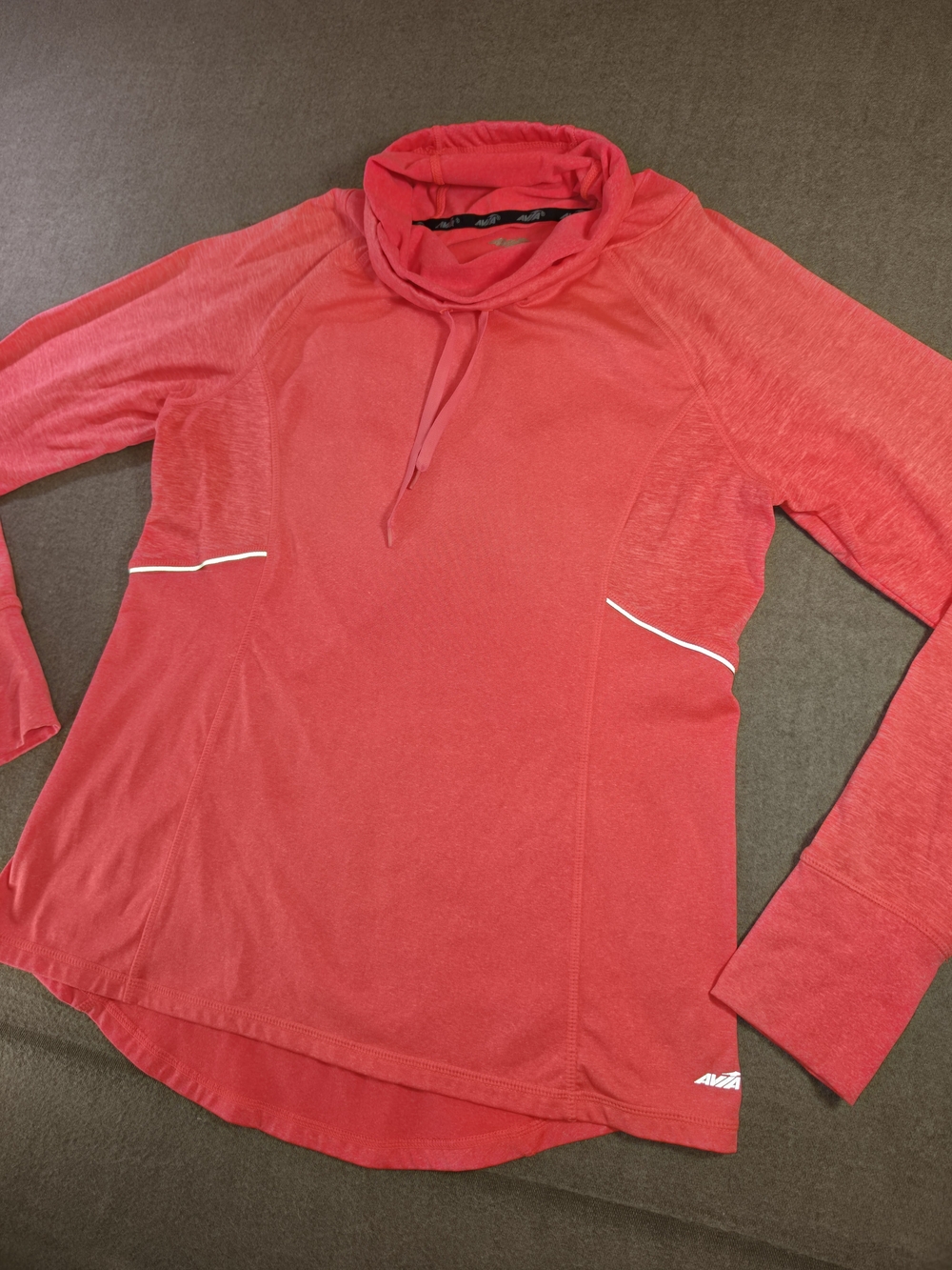 Avia Women's Coral Drawstring Cowl Neck Long Sleeve Athletic Pullover Blend Med